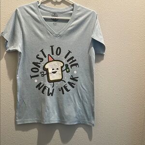 Blue Short Sleeve Tee with Minimalist Graphic